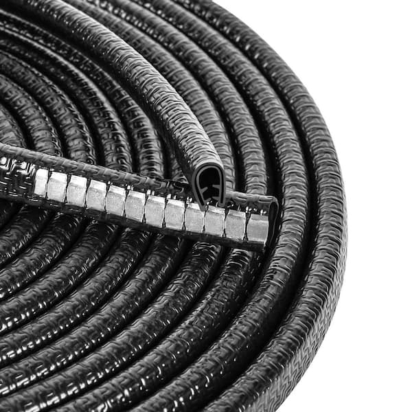 396L x 0.39in. ft. Waterproof Noise Isolator Car Door Rubber Edge Trim Guard Black 2-Pack Edging