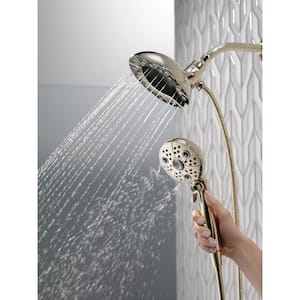 In2ition 5-Spray Patterns 1.75 GPM 6.88 in. Wall Mount Dual Shower Heads in Polished Nickel