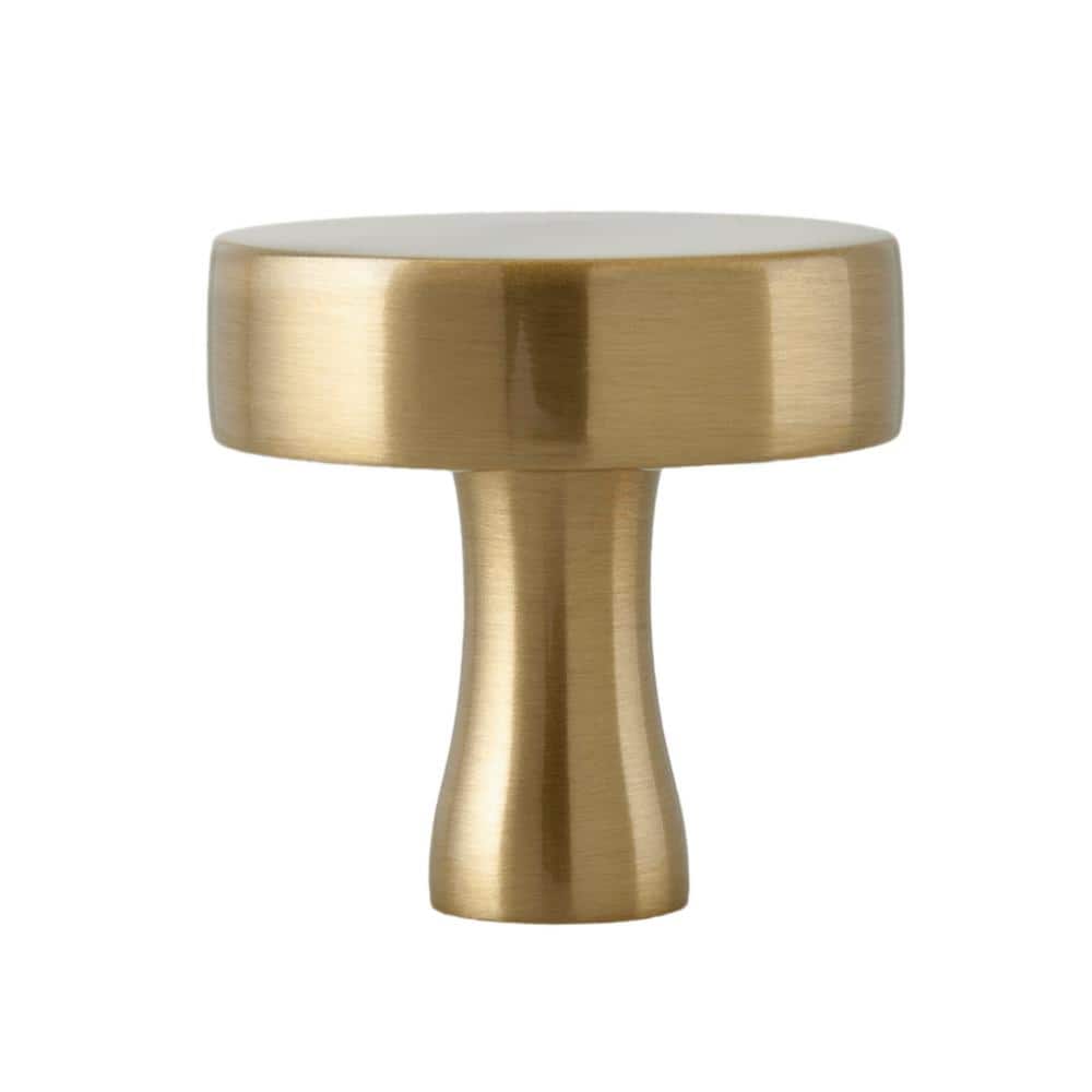 Satin Brass 1-1/8" Round Modern Cabinet Knob