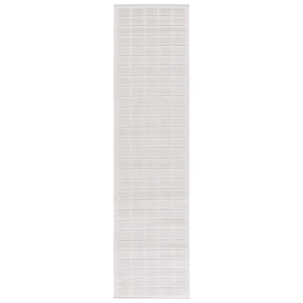 Stella Ivory 2 ft. x 8 ft. High-Low Tile Indoor/Outdoor Runner Rug