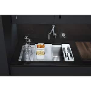 Stages Undermount Stainless Steel 33 in. Single Bowl Kitchen Sink Kit with Included Accessories