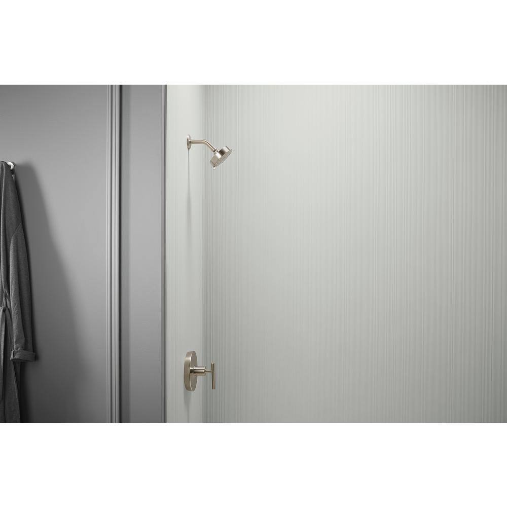 Vibrant Brushed Nickel Multifunction Wall-Mounted Showerhead