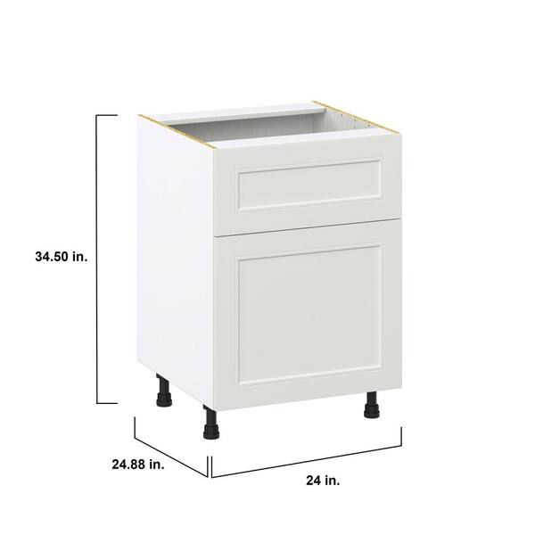 J COLLECTION Littleton 24 in. W x 24 in. D x 34.5 in. H Painted Gray Shaker Assembled Base Kitchen Cabinet with a 10 in. Drawer