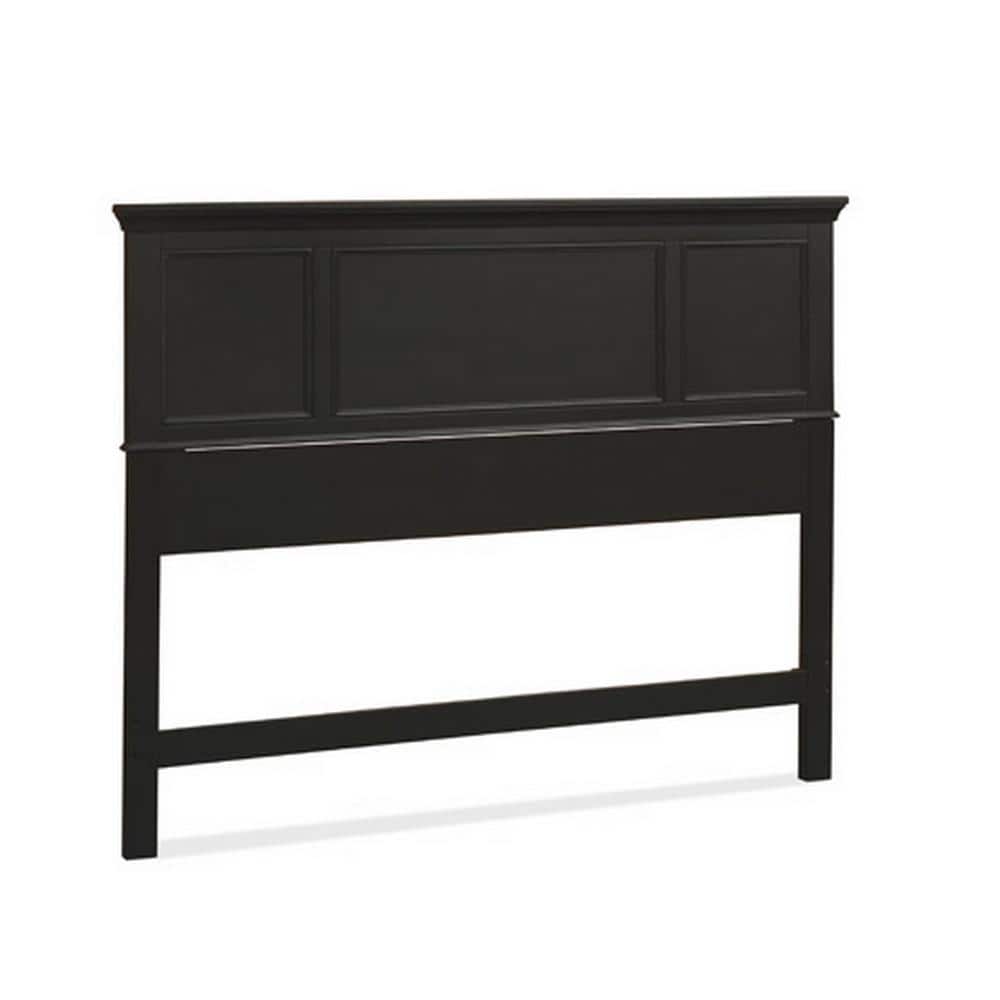 Ebony Queen Wood Headboard with Raised Panels