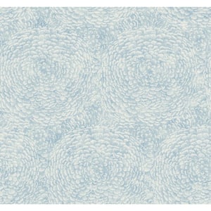 60.75 sq.ft. Blue Floret Wallpaper