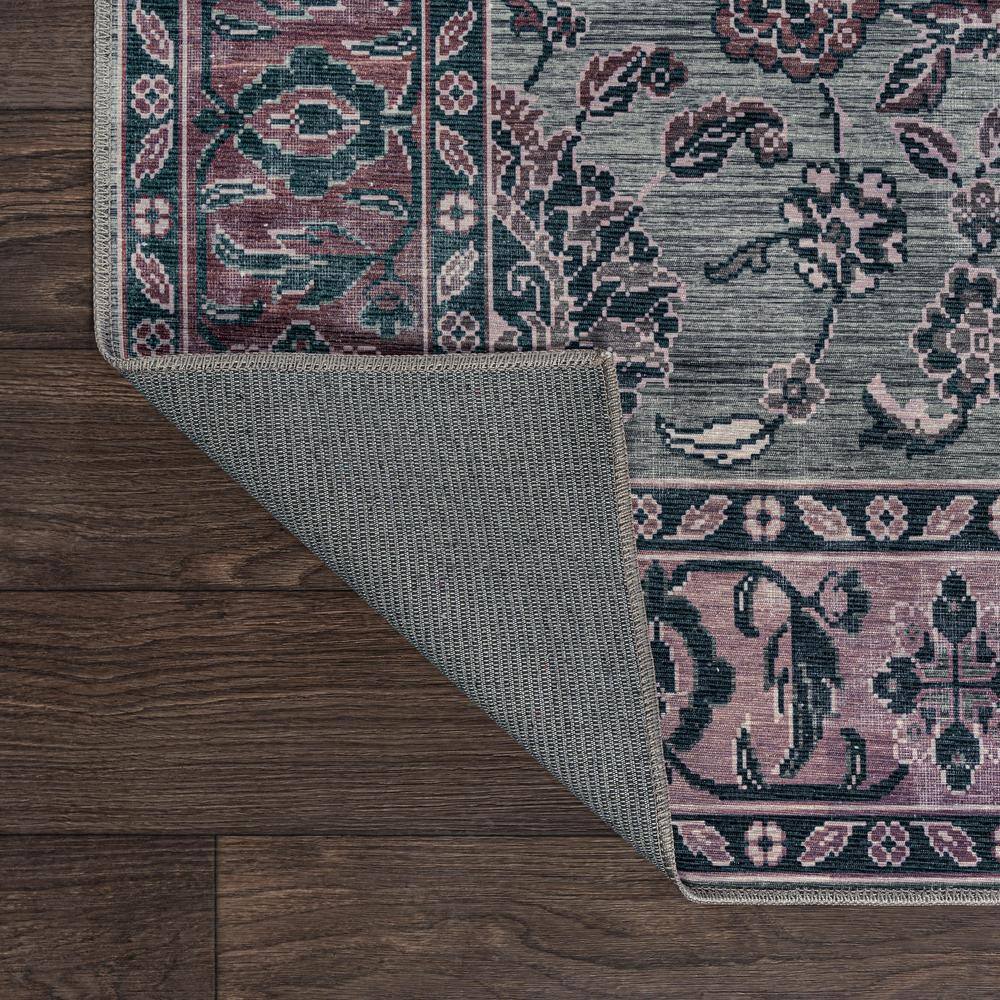 Victoria Ornate Persian Washable Gray and Purple 8x10 Area Rug