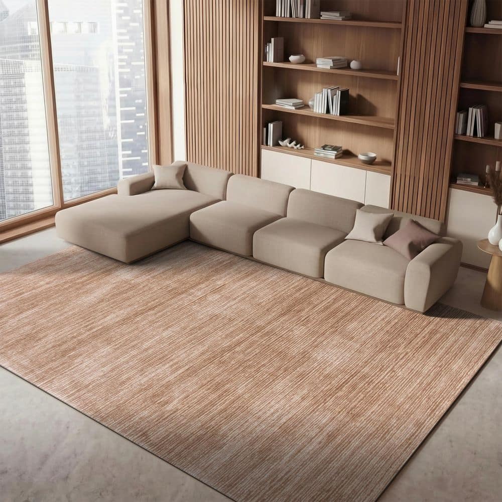 Vision 3 ft. x 3 ft. Square Light Brown Solid Marle Area Rug price history on PriceWatchPro