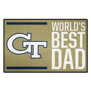 Georgia Tech World's Best Dad Gold 1.5 ft. x 2.5 ft. Starter Area Rug