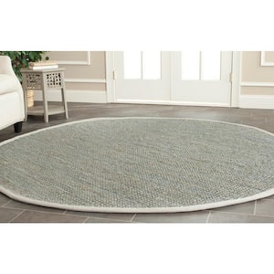 Natural Fiber Gray 5 ft. x 5 ft. Round Solid Area Rug