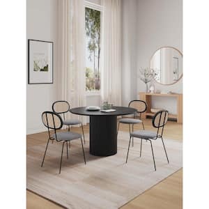 Hathaway and Jardin 5-Piece Round Grey and Black Solid Wood Top Dining Room Set Seats 4