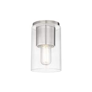 Lula 1-Light Polished Nickel Flush Mount with Clear Glass