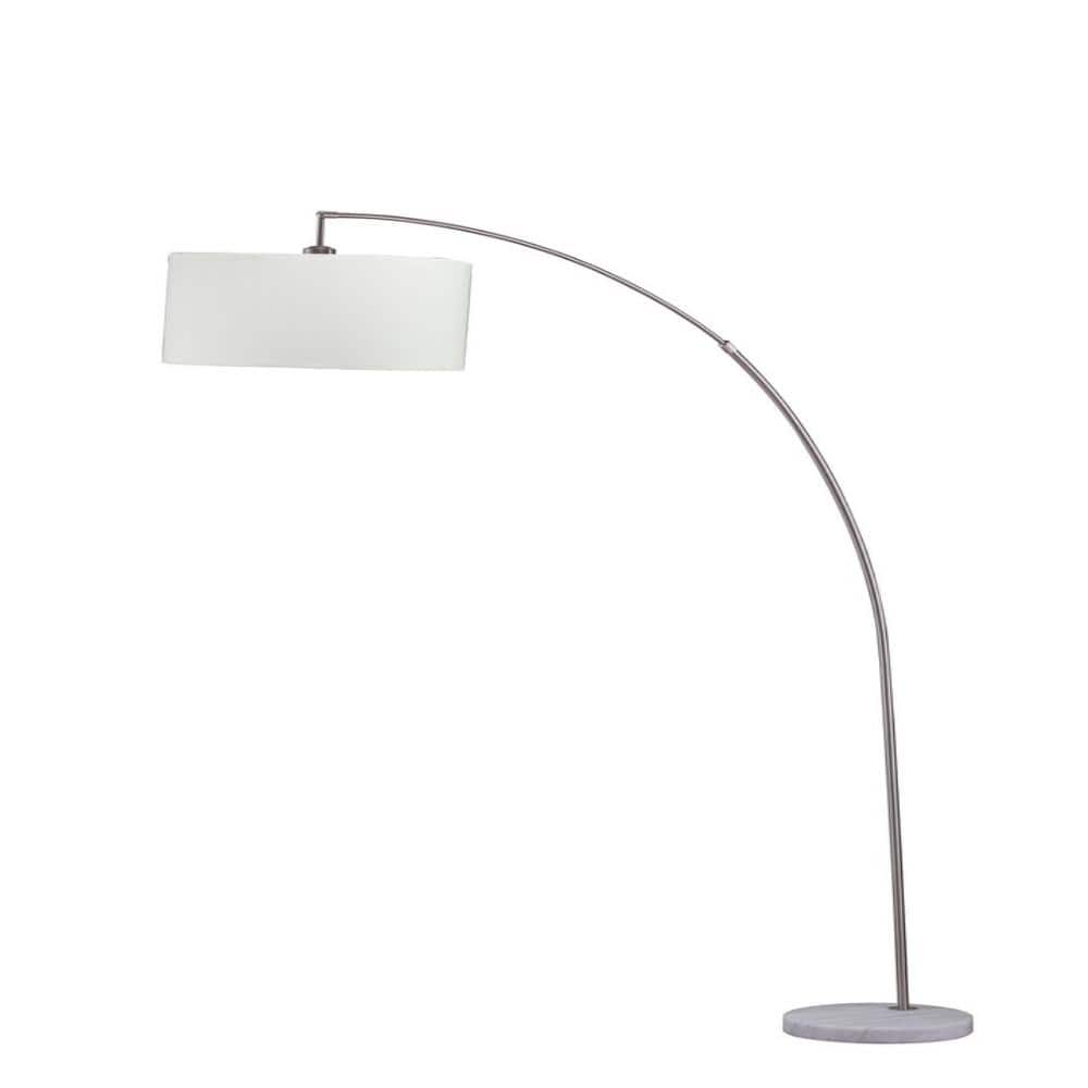 "86"" Tall Metal Floor Arc Lamp ""Allegro"", White and Brushed Silver" price history on PriceWatchPro
