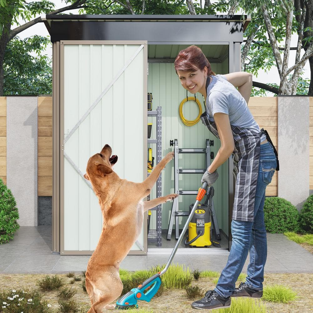 5 ft. x 3 Metal Outdoor Storage Shed Coverage Area 14 sq. ft. Utility Tool