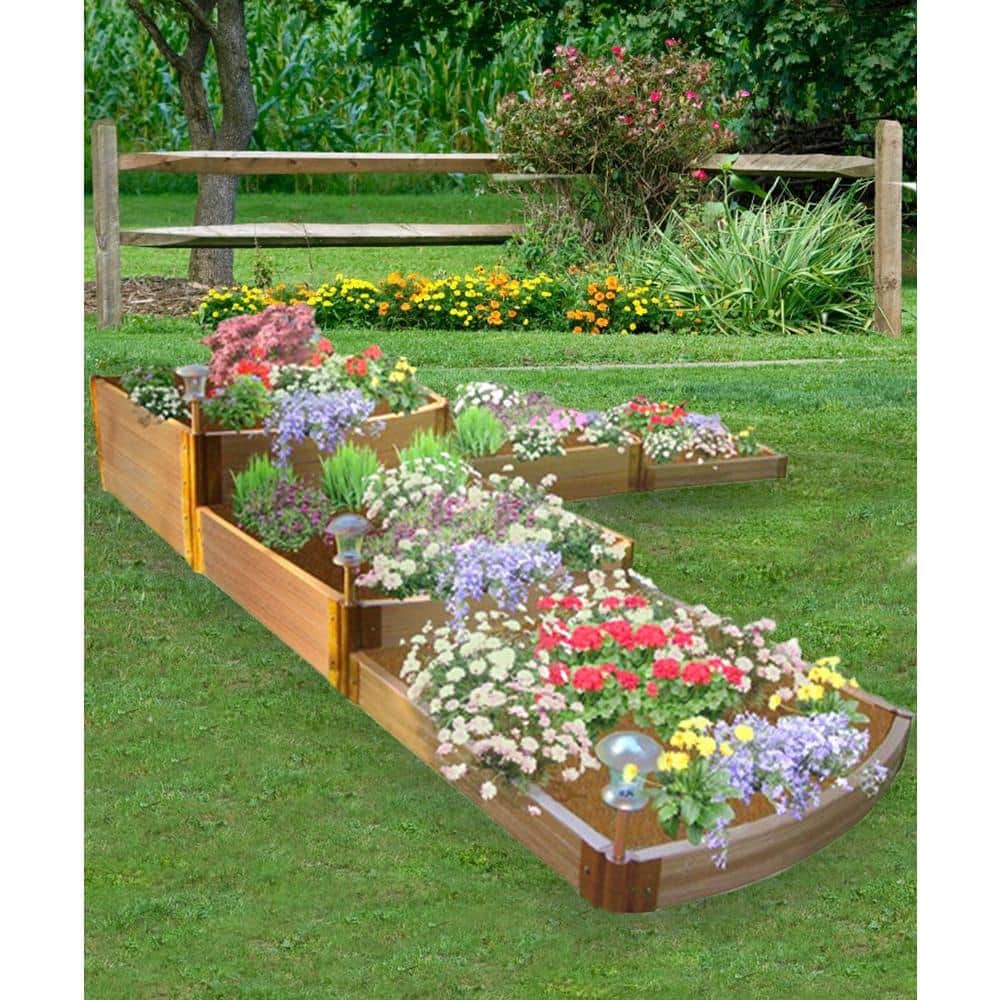 Classic Sienna Brown Composite Tri-Level Raised Garden Bed