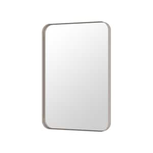 24 in. W x 36 in. H Premium Aluminum Framed Rectangular Bathroom Vanity Wall Mirror in Brushed Nichel