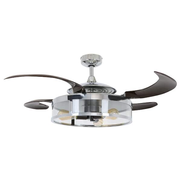 Fanaway Classic Chrome And Espresso Retractable 4 Blade 48 In 3 Light Ceiling Fan 212929010 - Which Is Better 3 Or 4 Blade Ceiling Fans