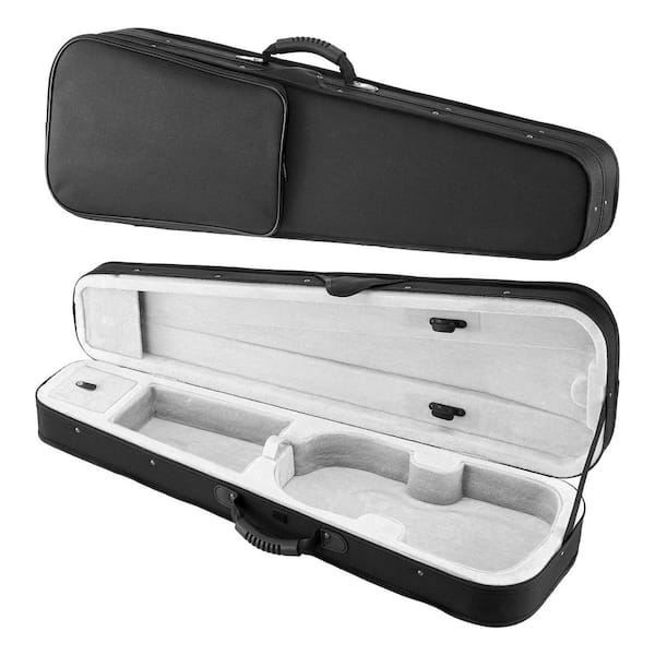 4/4 Full Size Violin Case with Built-in Hygrometer, Plush Lining, Dual Shoulder Straps, 5.3 in. Black Backpack