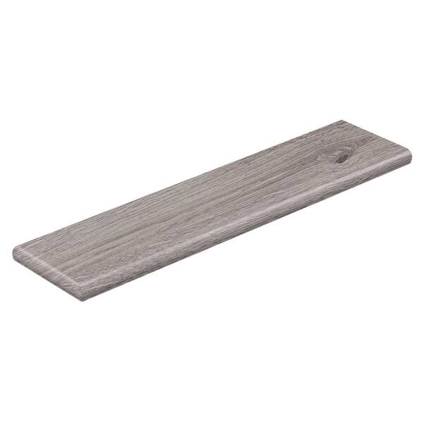 Cap A Tread Grey Wood 47 in. Long x 12-1/8 in. Deep x 1-11/16 in. Height Vinyl Overlay Left Return to Cover Stairs 1 in. Thick