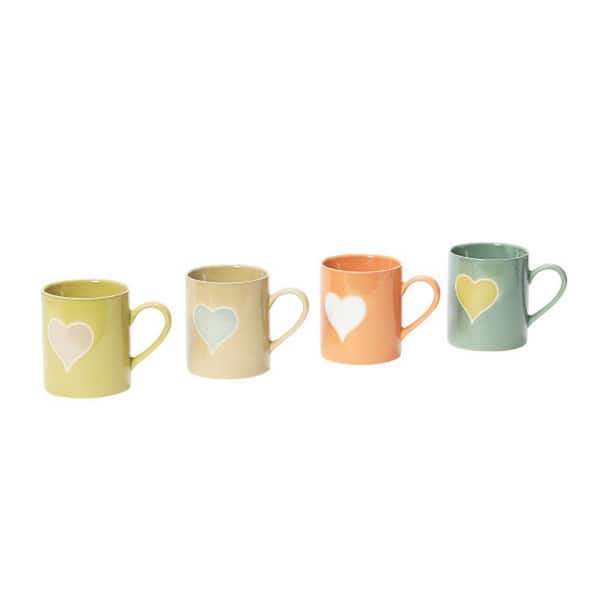 Storied Home 27.15 oz. Multi-Colored Stoneware Beverage Mugs (Set of 4)