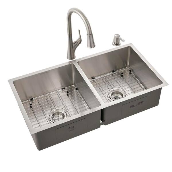 Glacier Bay All-in-One Brushed Stainless Steel 36 In. 18-Gauge Tight ...