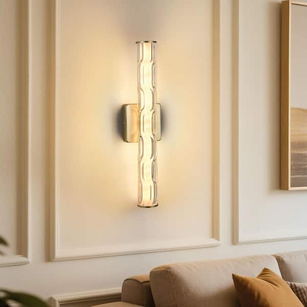 20 in. Modern Gold Indoor LED Wall Sconce for Mirror Bathroom Bedroom Hallway