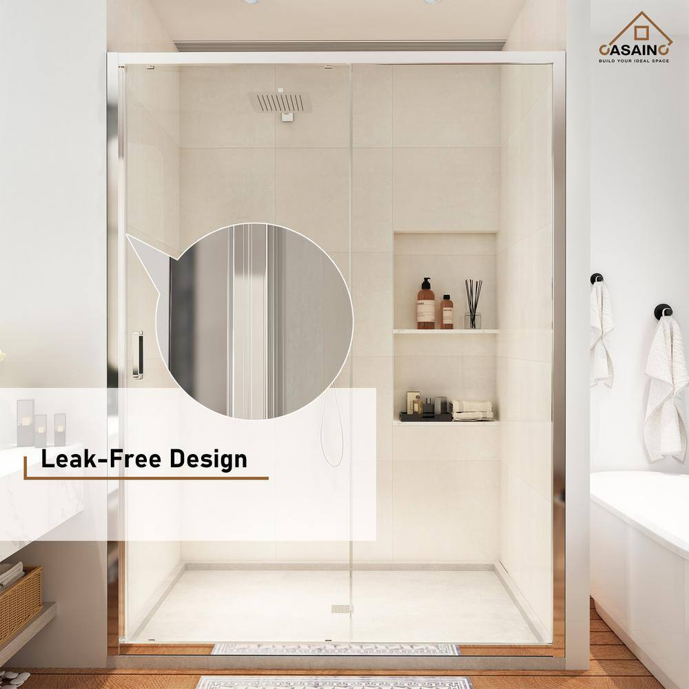 Chrome 48" x 72" Framed Single Sliding Shower Door