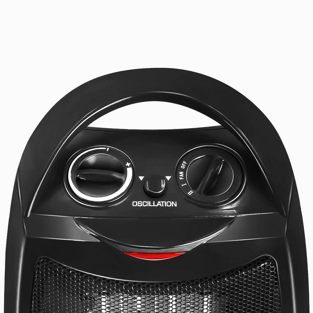 Proaira Black Ceramic Electric Space Heater with Thermostat