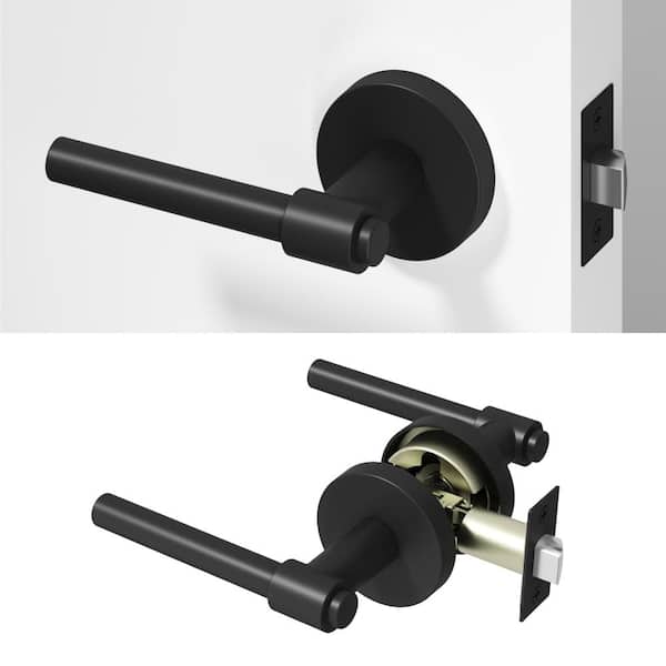 Okun Mirra Metal Matte Black Passage Hall/Closet Round Door Handle