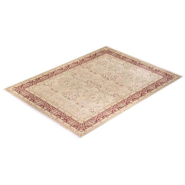 Mogul One-of-a-Kind Traditional Ivory 9 ft. 2 in. x 12 ft. 3 in. Oriental Area Rug