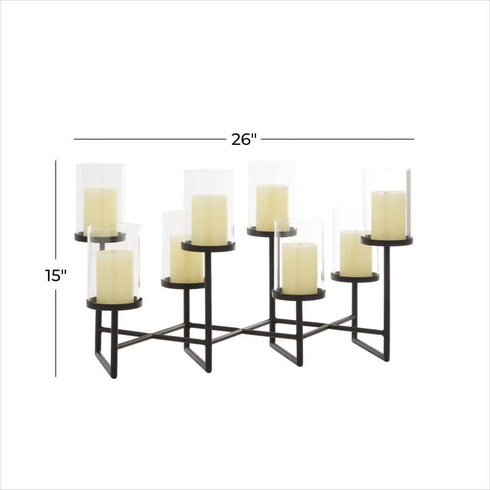Black Metal 8-Holder Modern Candelabra