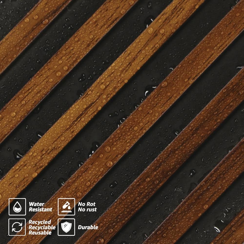 48" x 6" Brown and Black 3D Vinyl Wall Paneling