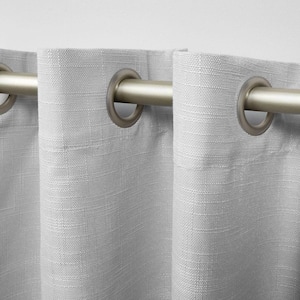 Bensen Silver Solid Blackout Grommet Top Curtain, 52 in. W x 84 in. L (Set of 2)