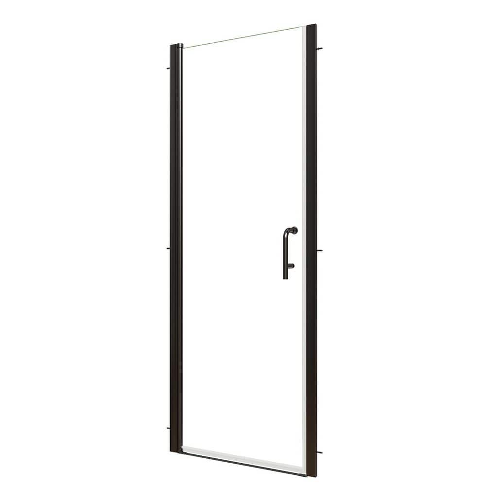 32-34 in. W x 72 in. H Victoria Frameless Pivot Swing Shower Door in Matte Black with Clear Glass price history on PriceWatchPro
