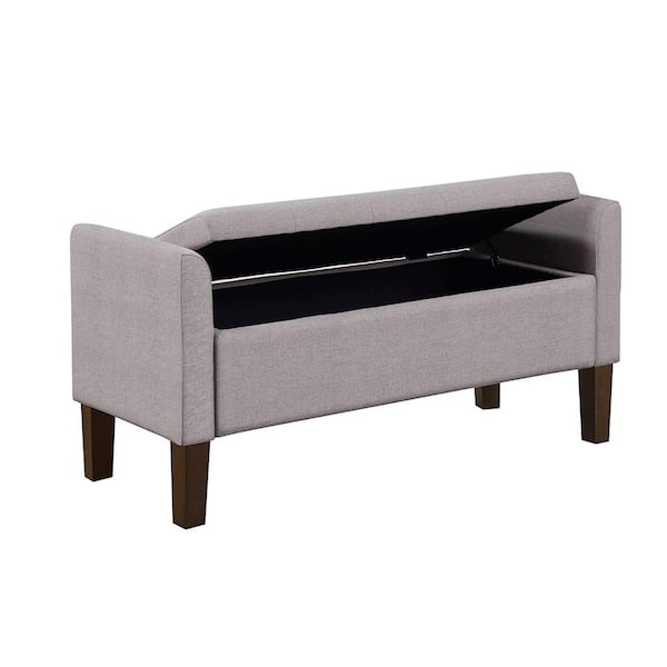 Blaire Grey 44 in. Bedroom Bench with Flip-top Upholstered Storage