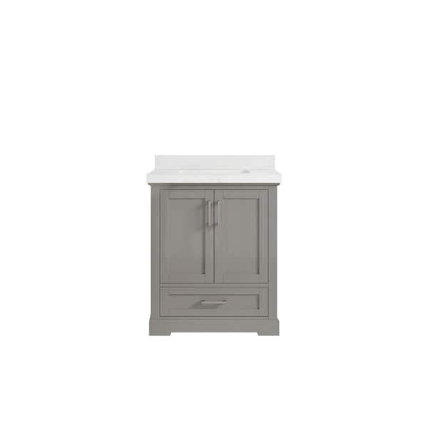 Willow Collections Boston 30 in. W x 22 in. D x 36 in. H Bath Vanity in Elephant Gray with 2 in. Empira Quartz Top