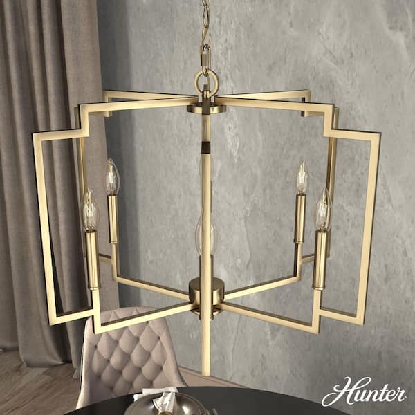 Hunter Zoanne 6-Light Alturas Gold Geometric Chandelier