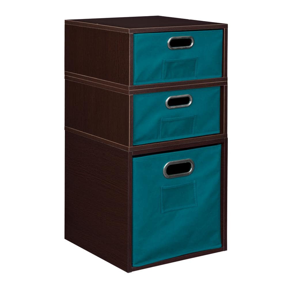 26 in. H x 13 in. W x 13 in. D Wood 3- Cube Organizer