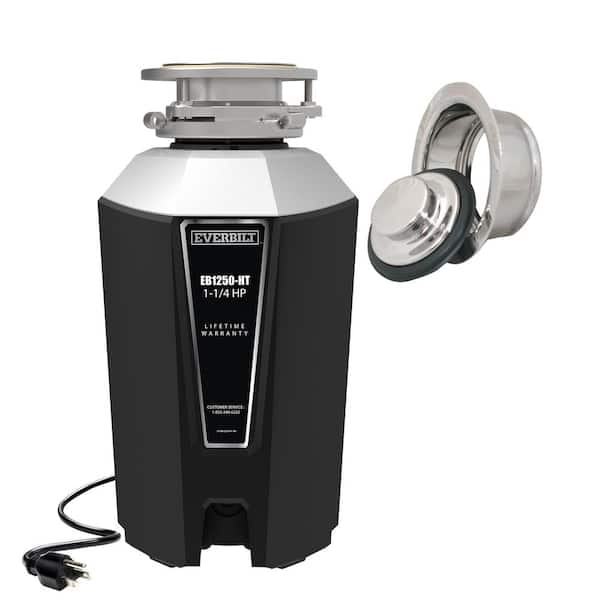 Everbilt Designer Series 1.25 HP Continuous Feed Garbage Disposal with Polished Chrome Sink Flange and Attached Power Cord