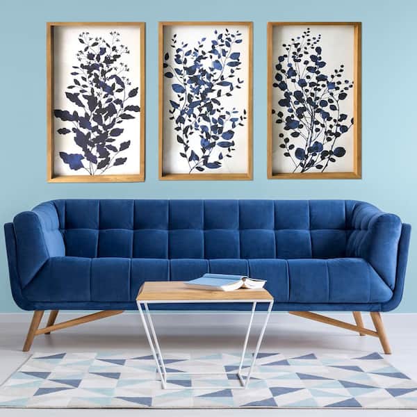  LevvArts 3 Pieces Large Tree Painting on Canvas Modern Blue and  Orange Tree Art Picture Print for Home Living Room Decor Gallery Canvas  Wrapped Ready to Hang 16x32inchesx3pcs: Posters & Prints
