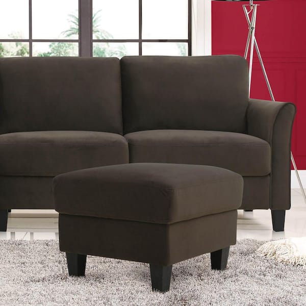 Lifestyle Solutions Wentworth Ottoman with Upholstered Cushion Top, Coffee