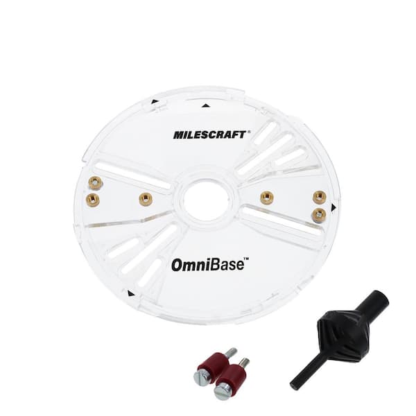 Omni Base-Universal 7 in. Router Base Plate, Fits Router, Includes Centering and Mortise Pins Fits 1-3/16 in. Bushings