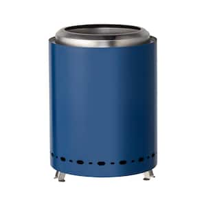 9.7 in. H Blue Stainless Steel Smokeless Stove with Storage Bag and Folding Legs