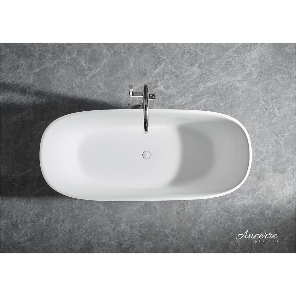 Fiore 67'' Matte White Acrylic Freestanding Bathtub