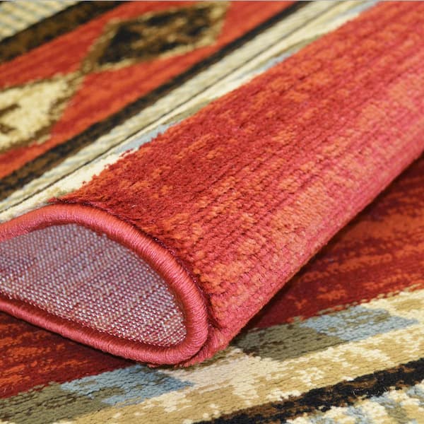 American Destination Arrowhead Red 2 ft. x 8 ft. Southwest Area Rug