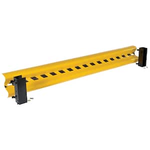 99 in. Yellow Steel Guard Rail with 2-Drop-In Style Brackets and Hardware
