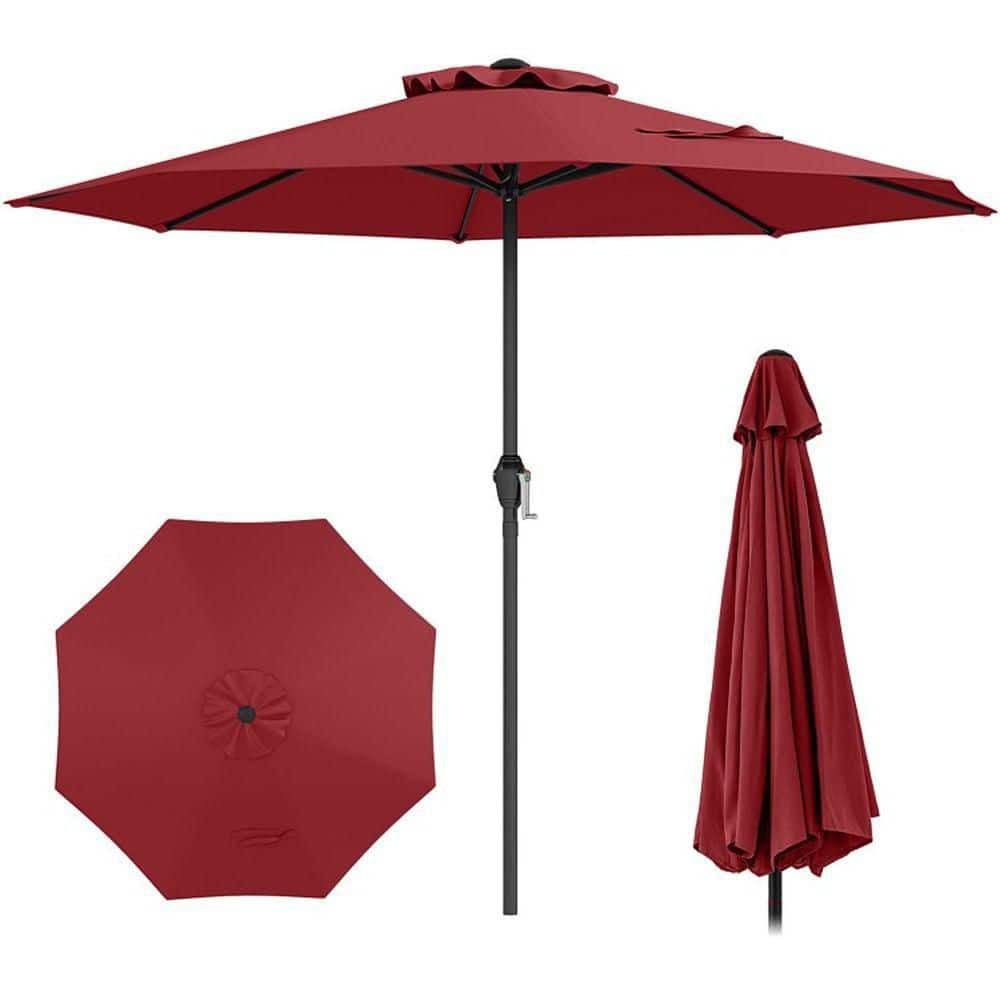 8.5 ft. Market Patio Umbrella in Wine, Powder-Coated Pole, 8 Ribs, Crank System, Vented price history on PriceWatchPro