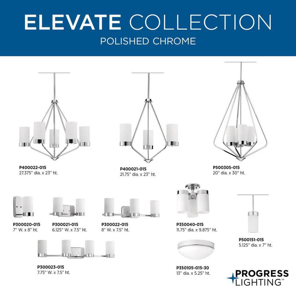 Elevate Mid-Century Modern Polished Chrome 5-Light Chandelier