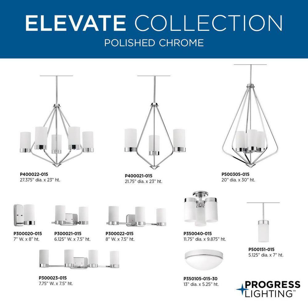Polished Chrome 3-Light Glass Semi-Flush Mount