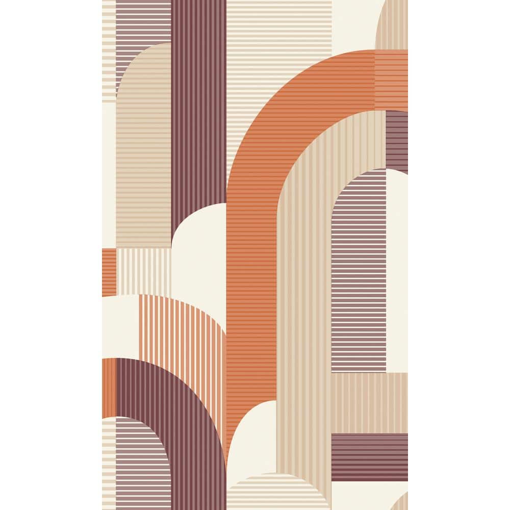 Walls Republic Red Geometric Arch 57 sq. ft. NonWoven Textured Non