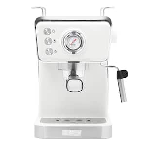 Barista Brew 7 Cup Ivory/Chrome Espresso Machine with 20 Bar Powerful Pressure Pump and High Pressure Frothing Func.